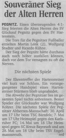 Pressebericht vom ersten Spiel der Saison 2011
